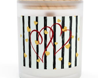 Two Hearts Candle for Valentines Day Gift for Him Candle Gift for Her Anniversary Red Hearts Candle Gift for Spouse Loved One Gift Candle