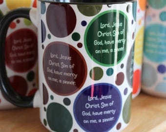 Jesus Prayer Mug for Catholic Mug Jesus Prayer Mug for Orthodox Mug Jesus Prayer Mug for Byzantine Jesus Prayer Gift 5 Colors Thoughts Mug