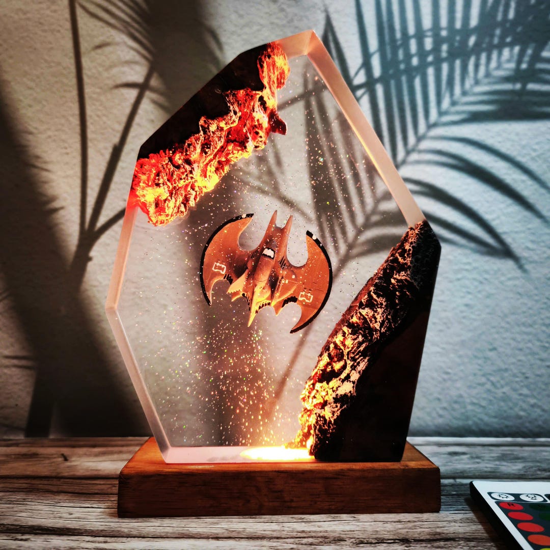 Handmade Futuristic Stealth Jet LED Resin Lamp Geek Resin Night Light ...