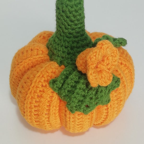 Croche  pumpkin Figurine, Amigurumi pumpkin, Handmade Gift Knitted pumpkin,  Figurine, Unique, Orange , cotton, Gift for hallowen