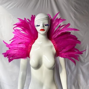 4 Layer Midnight Carnival Feather Cape Rooster Feather Cape and Jacket Combination for Festive Costume Carnival rose Feather shawl