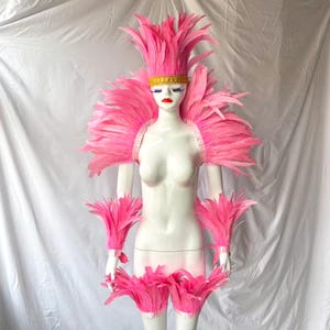 4 Layer Midnight Carnival Feather Cape Rooster Feather Cape and Jacket Combination for Festive Costume Pink Carnival Feather shawl