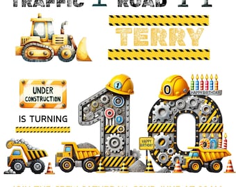 Editable Construction Site 10th Birthday Invitation Template, Dump Truck, Party Invite, Trucks, Party Invitation, DIGITAL, 5x7, Free Gift