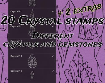 Crystal Stamp Brush Pack for Procreate: Gemstone Designs
