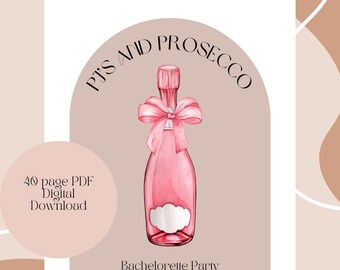 PJ's And Prosecco Bachelorette Game Bundle, Bachelorette Jeopardy, Digital Download, Printable 10 game and 40 page PDF, Print and Play
