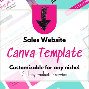 Verkooppaginasjabloon, Canva-sjabloon, landingspagina, aangepaste website, leadmagneet