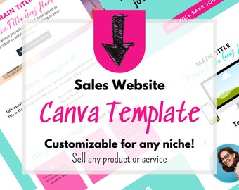 Sales Page Template, Canva Template, Landing Page, Custom Website, Lead Magnet