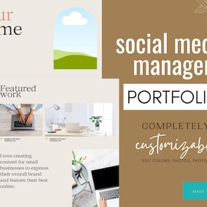 Freelancer Portfolio, Social Media Manager Portfolio, Entrepreneur, Portfolio, Virtual Assistant, Canva, Template, Customize