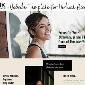 Virtual Assistant Website Template, Wix Template, Online Coach, Business Coach, Website Template, Virtual Assistant Wix Website Template