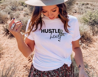 Hustle & Heart T-Shirt, T-shirt per proprietari di piccole imprese, maglietta per imprenditori