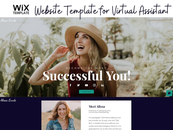 Website Template, Virtual Assistant Website Template, Online Coach Website Template, Wix Website Template, Online Template, Website