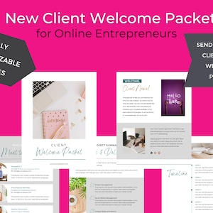 Client Welcome Packet Template, Virtual Assistant Welcome Packet, Client Onboarding, Meet The Team, Services Guide