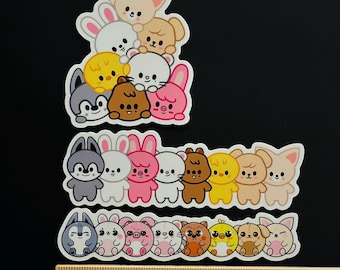 Stickers vinyles Stray Kids SKZOO OT8 Cadeaux pour les fans d&#39;enfants errants Bang Chan Lee Know Changbin Hyunjin Han Jisung Felix Seungmin IN Stay SKZ