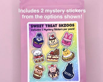 Stray Kids SKZOO Sweet Treat Mystery Stickers (2 Pack), Waterproof Vinyl SKZ Fan Gift