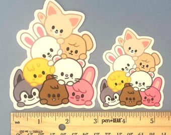 Stray Kids SKZOO Vinyl Aufkleber OT8 Geschenke für Stray Kids Fans Bang Chan Lee Wissen Changbin Hyunjin Han Jisung Felix Seungmin IN Stay SKZ