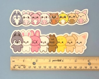 Stray Kids SKZOO Vinyl Aufkleber OT8 Geschenke für Stray Kids Fans Bang Chan Lee know Changbin Hyunjin Han Jisung Felix Seungmin IN Stay SKZ Cute