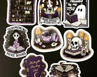 Gothic Booktok Stickers: Dark Academia, Reading Theme