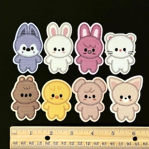 Streunende Kinder SKZOO Kreuzstich Vinyl-Aufkleber Nette Geschenke für fans Bang Chan Lee Wissen Changbin Hyunjin Han Jisung Felix Seungmin IN Bleiben SKZ