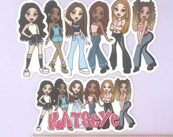Katseye Bratz Matte Stickers for Eyekons Sophia Manon Yoonchae Lara Megan Daniela Cute Gifts Waterproof