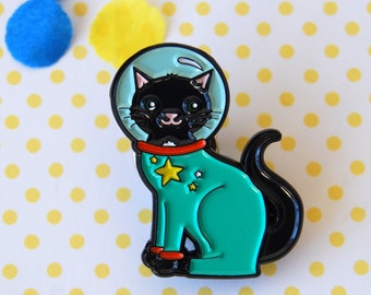 Space Cat Pin - Cat Enamel Pin - Cat Jewellery - Soft Enamel Pin - Cute Enamel Pin - Space Kitty Pin - Gifts for Cat Lovers
