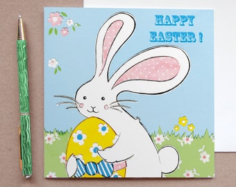 Easter Bunny Card -  Kids Easter Card - Easter Card for Children - Cute Easter Card