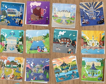 Sheffield Greeting Cards Set - 4, 5 or more Designs - Teapot Greeting Cards - Sheffield Cards Multi Pack - Sheffield Cards Gift Set