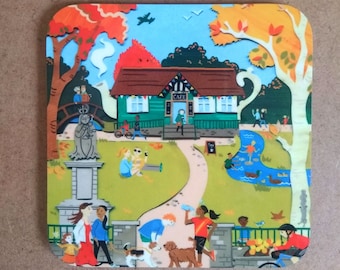 Endcliffe Park Coaster - Sheffield Coaster - Sheffield Gifts - Sheffield Cup Mat - Sheffield Cafe Coaster
