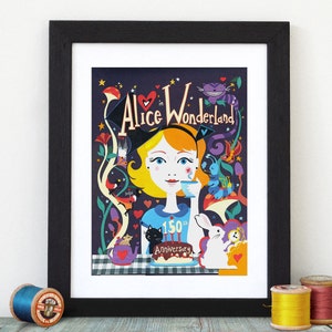 Alice in Wonderland Art Print - Childrens Book Art - Classic Fiction Art - Nursery Decor - Alice Wall Art - Alice Illustration