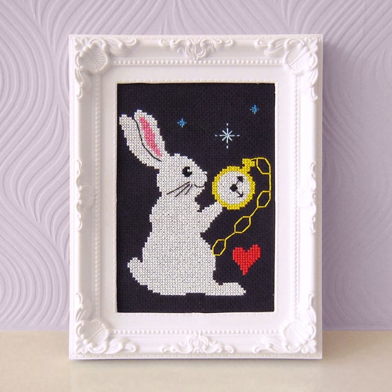 White Rabbit Cross Stitch Pattern Alice in Wonderland Cross - Etsy