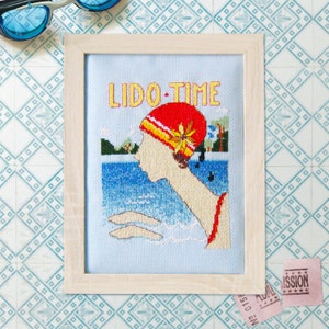 Lido Time Cross Stitch Pattern - Modern Cross Stitch Pattern - Instant Download - Art Deco Cross Stitch - Retro Cross Stitch