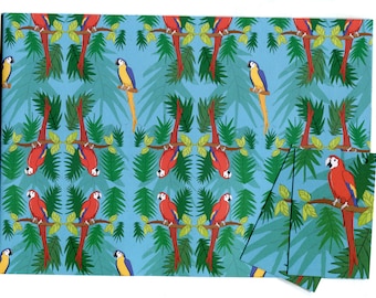 Parrot Wrapping Paper - Tropical Gift Wrap - Tropical Bird Wrapping Paper - Exotic Wrapping Paper