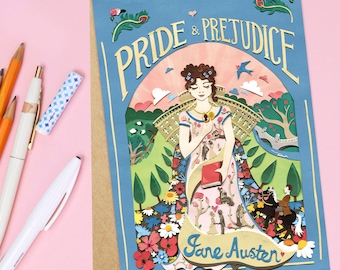 Pride and Prejudice Greeting Card: Jane Austen Book Lover Gift