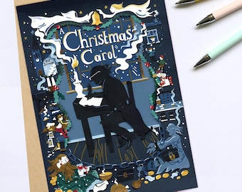 A Christmas Carol Greeting Card: Charles Dickens Book Lover Gift