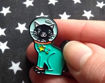 Space Cat Pin - Cat Enamel Pin - Cat Jewellery - Soft Enamel Pin - Cute Enamel Pin - Space Kitty Pin - Gifts for Cat Lovers