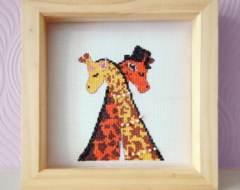 Giraffe Cross Stitch Pattern - Wedding Cross Stitch Pattern - Engagement Cross Stitch Pattern - Wedding Gift