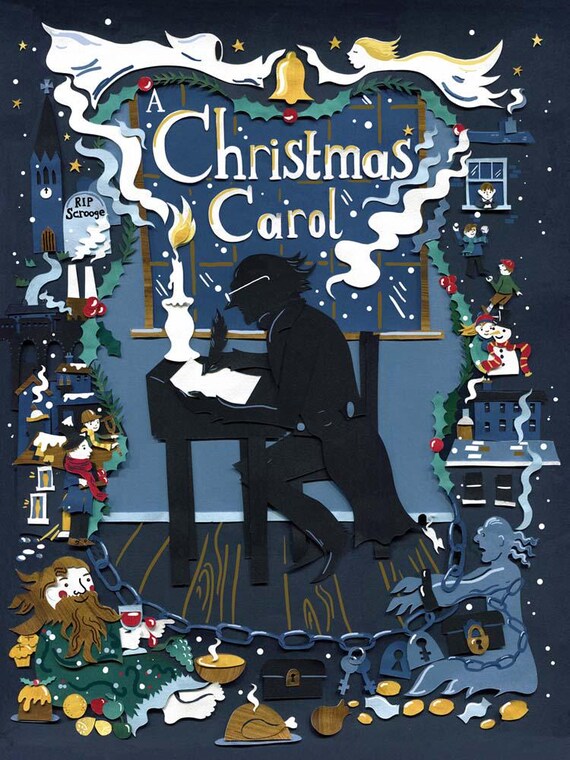 クリスマスキャロルのグリーティングカード：チャールズ・ディケンズの 