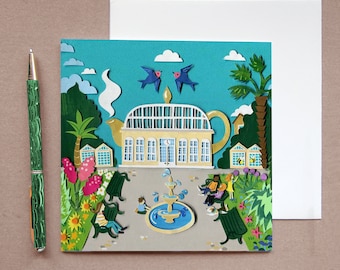 Botanical Gardens Card - Sheffield Greeting Cards - Teapot Greeting Card - Sheffield Landmarks - Sheffield Illustration