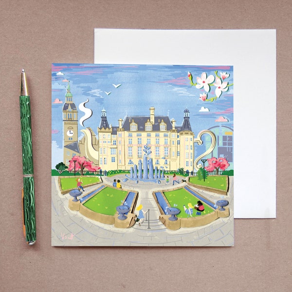 Peace Gardens Greeting Card - Sheffield Town Hall Greeting Cards - Spring greeting card - Card for her