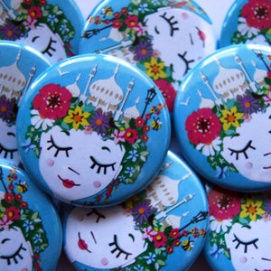 Brighton Badge - Cute Badge - Wearable Art - Brighton Art - Stocking Filler - Brighton Pavilion - Brighton Gift - Brighton Souvenir
