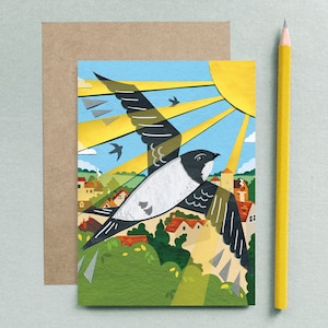 Carte de voeux Swift - Illustration Swift - Carte de voeux oiseau - Carte de voeux pour enfants