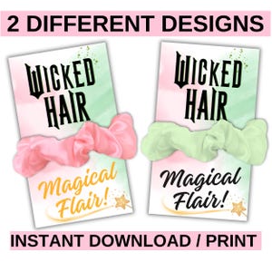 Druckbare böse Geburtstagsgeschenk Party Geschenk Scrunchies, böses Gastgeschenk für Mädchen, sofort Download