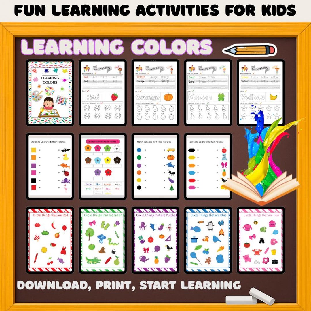 Learning Colors Activity Book: Preschool Worksheets, Color Matching ...
