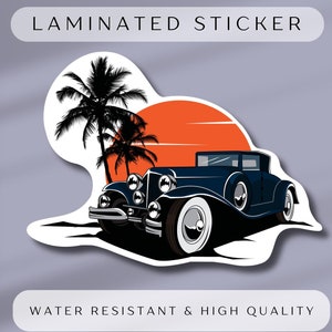 2 Vintage Car Stickers Classic Car Sticker Garage Decor Sticker for Toolbox Die Cut Sticker Retro Car Sticker Car Lover Car Enthusiast