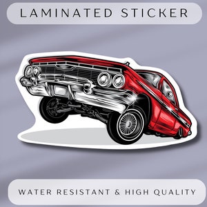 2 Classic Car Stickers Low Rider Die Cut Sticker for Garage Decor Car Enthusiast Gift Idea Sticker for Water Bottle Sticker for Toolbox