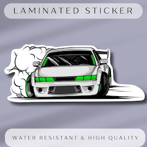 2 Drift Car Stickers Die Cut Sticker for Toolbox Garage Decor Sticker for Car Lover Gift Idea Car Enthusiast Sticker Drifting Car Sticker
