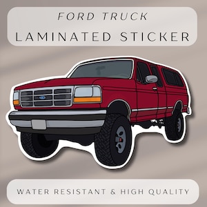 2 Ford Truck Stickers Retro Truck Stickers for Girls 90&#39;s Ford Truck Sticker 2 Die Cut Sticker Bundle Red Ford Truck Lover Gift Garage Decor