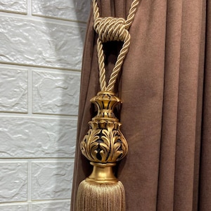 Pack of 2 - Gold Tie backs - Tiebacks - curtain tie backs - gold window decor - Home living - Curtain Accesories