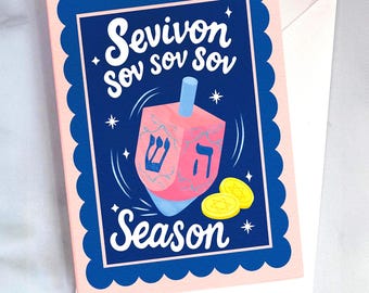 Sevivon Dreidel Season Hanukkah Greeting Card