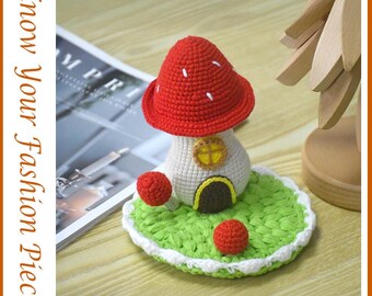 Crochet Mushroom Phone Stand, Cottagecore Desk Decor, Handmade