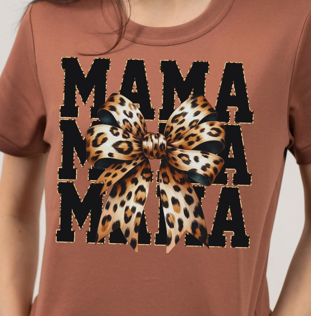 Leopard Print Mama Bow PNG, Cheetah Mom Life Design (digital Download ...